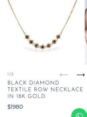 Sundance Designer Amali Black Diamond Textile Necklace in 18K Yellow Gold $1980